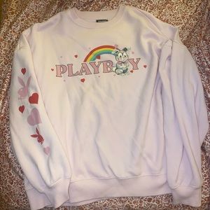 baby pink playboy sweatshirt